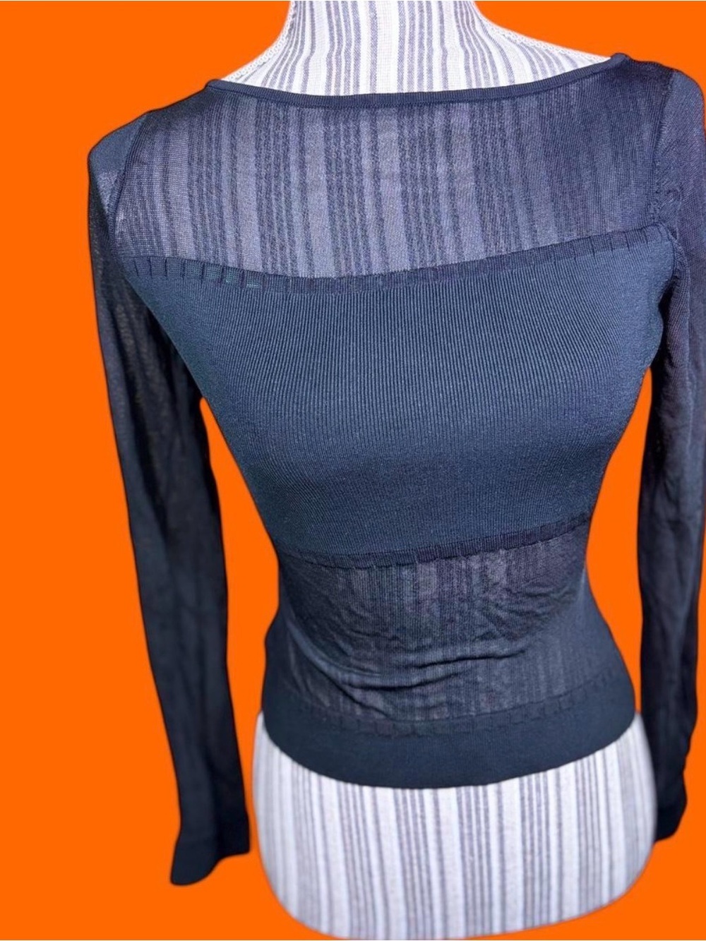Y2k Bebe sheer black knit top